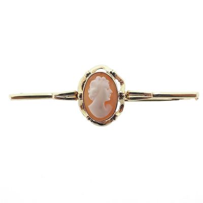 Image 1 of Vintage gold brooch with cameo