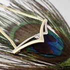 Image 2 of Two-tone gourmet link necklace with 0.035 ct. diamond | 42 cm