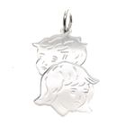 Image 1 of Silver charm; Children's heads (boy and girl)
