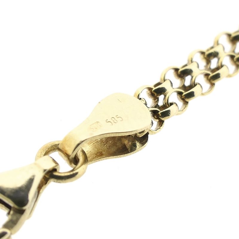Image 6 of Gold double jasseron link bracelet | 19 cm