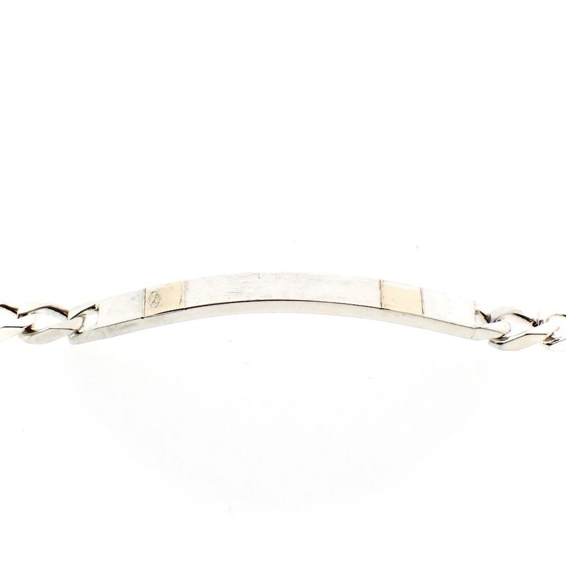 Image 5 of Silver gourmet link bracelet with two-tone plate | 21 cm