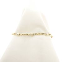 Gold bracelet with pearls | 19.5 cm