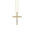 Image 4 of Gold necklace with a fixed pendant; Cross with zirconia | 42.5 cm - 45.5 cm