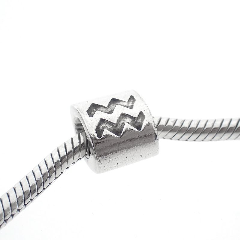 Image 2 of Pandora charm; Silver; Zodiac sign Aquarius