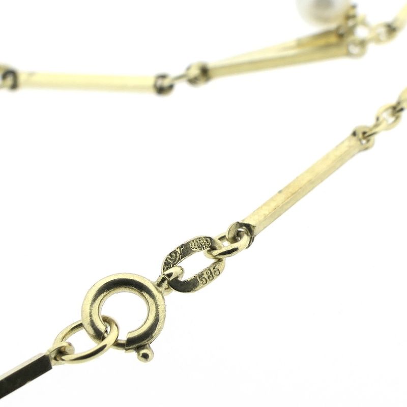 Image 3 of Vintage gold necklace with pearls | 43 cm