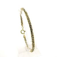 Two-tone gold gourmet link bracelet | 21 cm