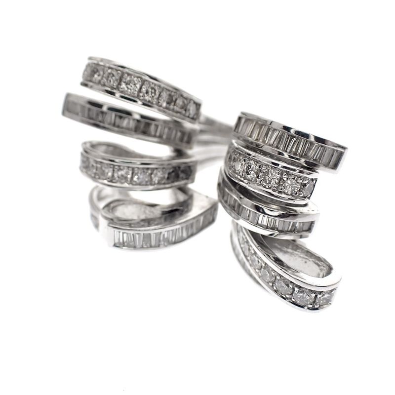 Image 3 of 18-karat exclusive white gold cocktail ring with 4.40 ct. diamonds.