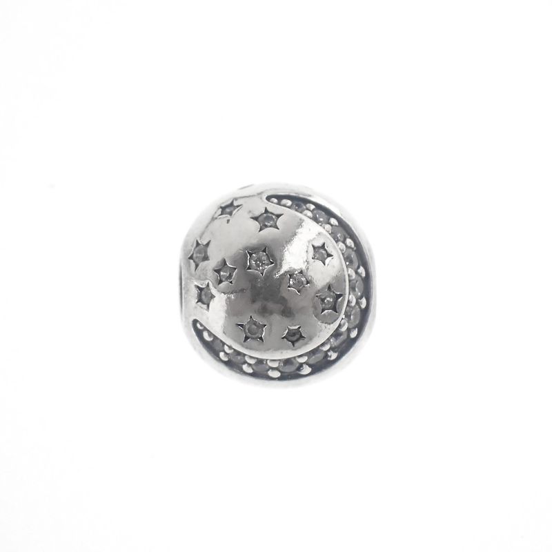 Image 1 of Pandora clip charm; Silver; Moon and Stars