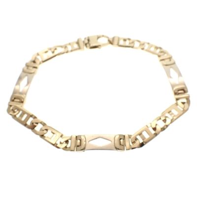 Image 1 of Two-tone gold link bracelet with diamonds
