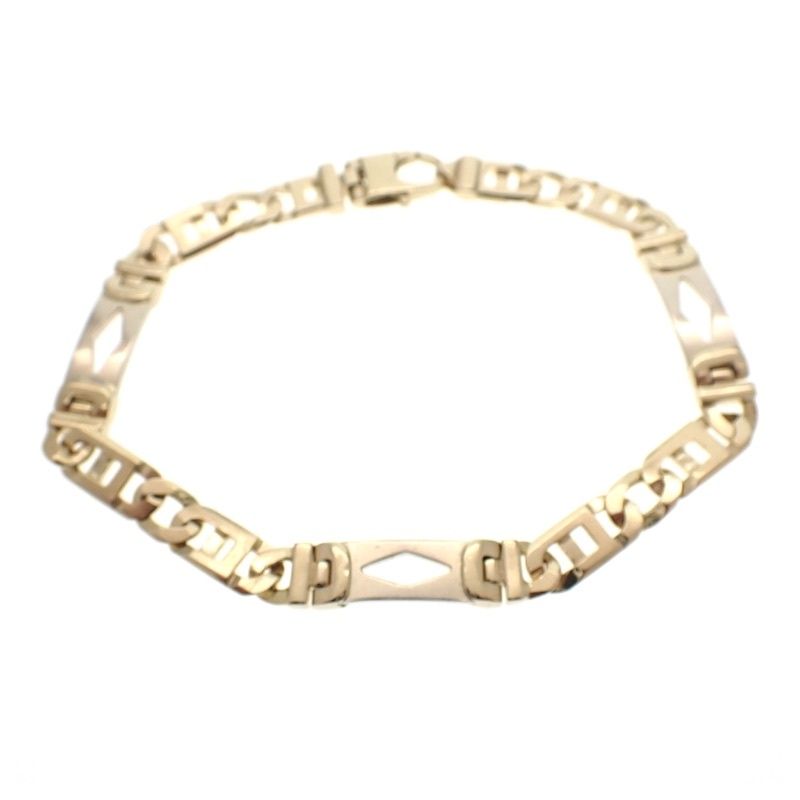Image 1 of Two-tone gold link bracelet with diamonds