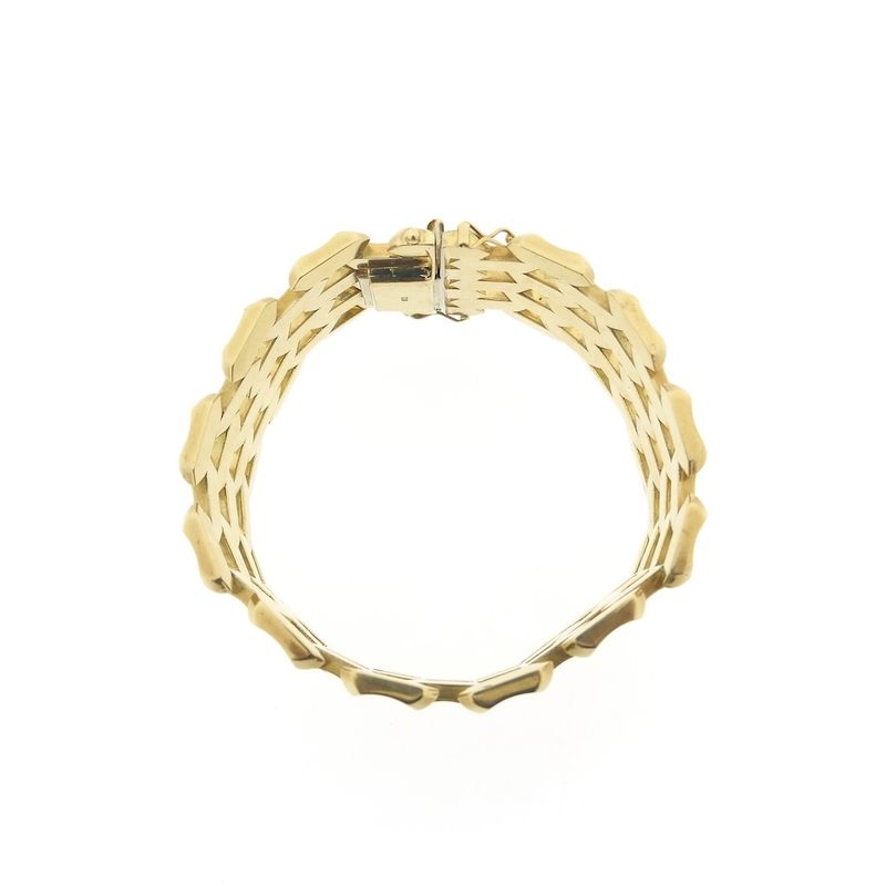 Image 4 of Gold wide Bismarck link bracelet