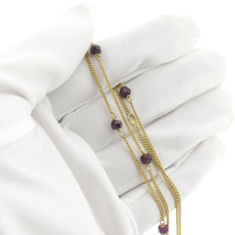 Image 6 of Gold gourmet link chain with garnet
