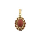 Image 1 of Antique gold pendant with blood coral