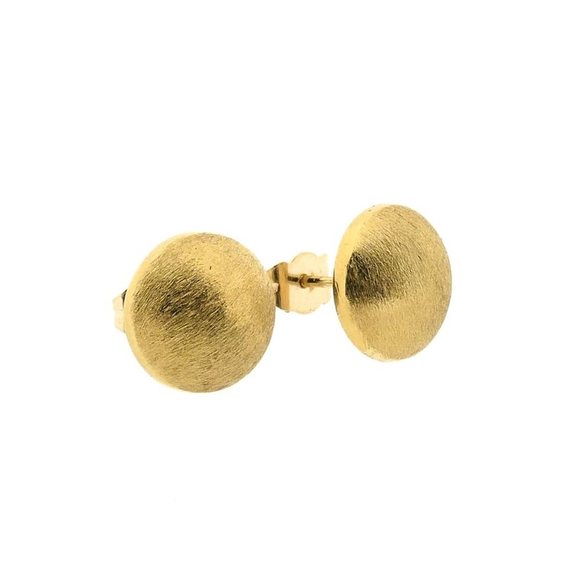 Image 5 of Gold matted stud earrings | Sphere