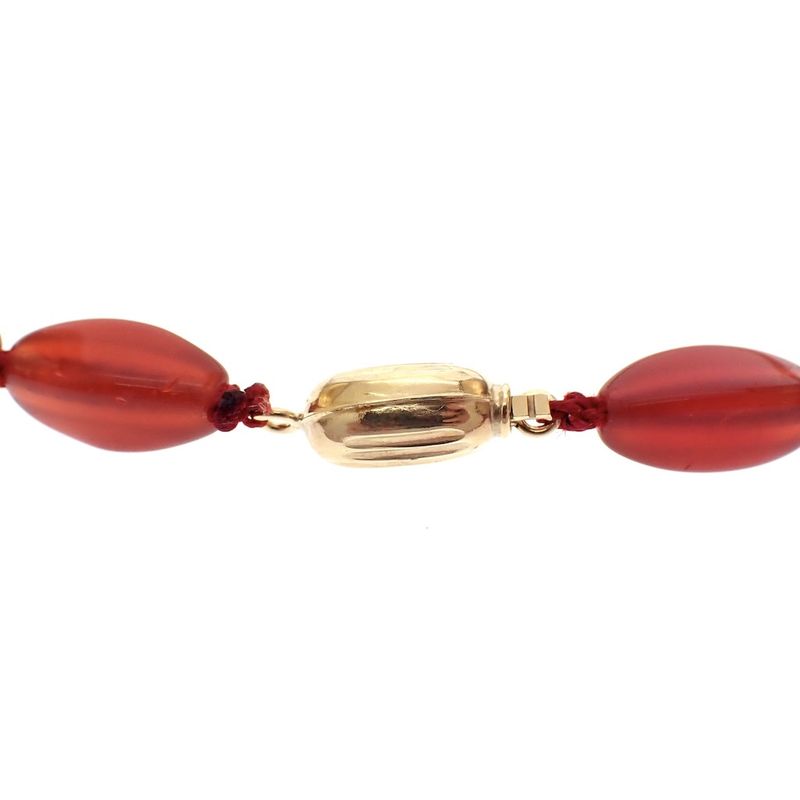 Image 3 of Carnelian bead necklace with gold decorative clasp