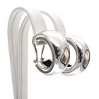 Image 1 of White gold wide earrings; Ø 23.0 mm