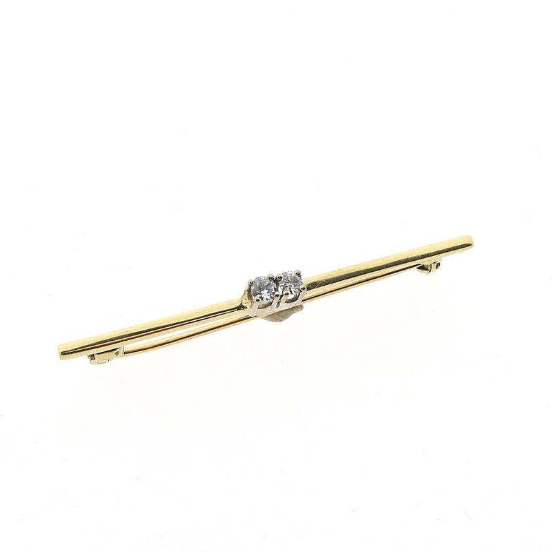 Image 3 of Gold brooch with zirconia