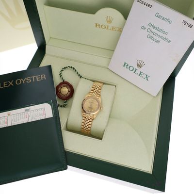 Rolex Oyster Perpetual 26mm 76198; 18ct. Yellow Gold Ladies Watch Image 2 of Rolex Oyster Perpetual 26mm 76198; 18ct. Yellow Gold Ladies Watch