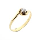 Image 1 of Golden subtle ring with diamond 0.13 ct.