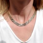 Image 3 of Two-tone gold panther link necklace | 45 cm