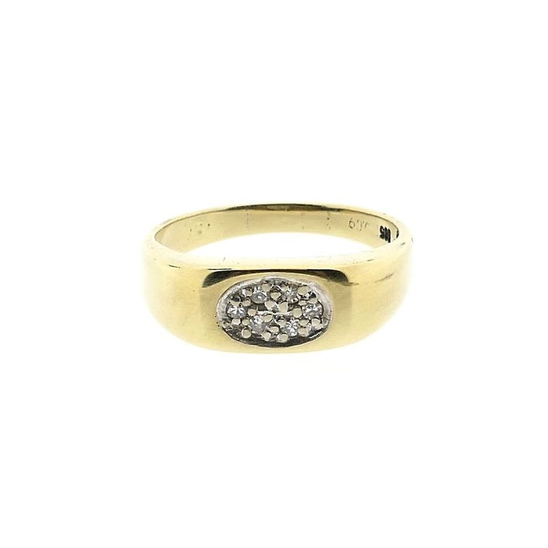 Image 3 of Gold ring with diamond; 0.09 ct.