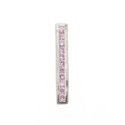 Image 1 of Silver pendant with pink zirconia