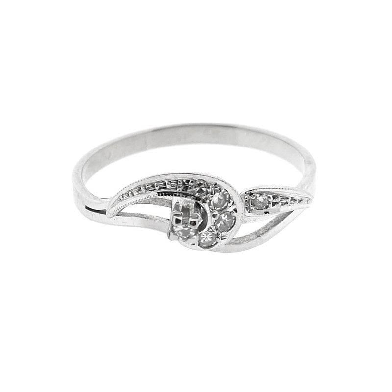 Image 4 of White gold ring with diamonds; 0.07 ct.
