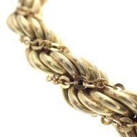 Gold twisted mesh link necklace
