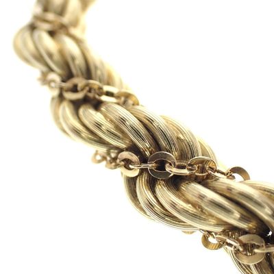 Image 1 of Gold twisted mesh link necklace