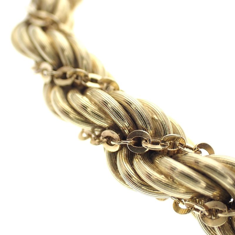 Image 1 of Gold twisted mesh link necklace