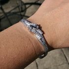 Image 8 of White gold bracelet with sapphire and diamond 0.85 ct.