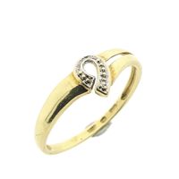 Golden fantasy ring with diamond | 0.005 ct.