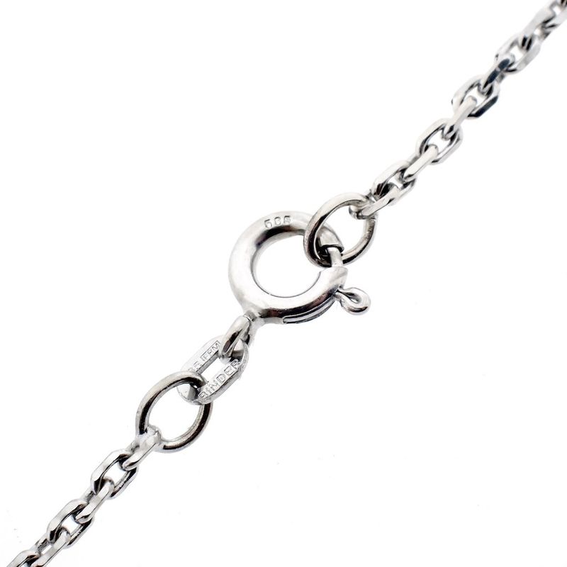 Image 3 of White gold thin anchor link necklace; Binder | 51 cm