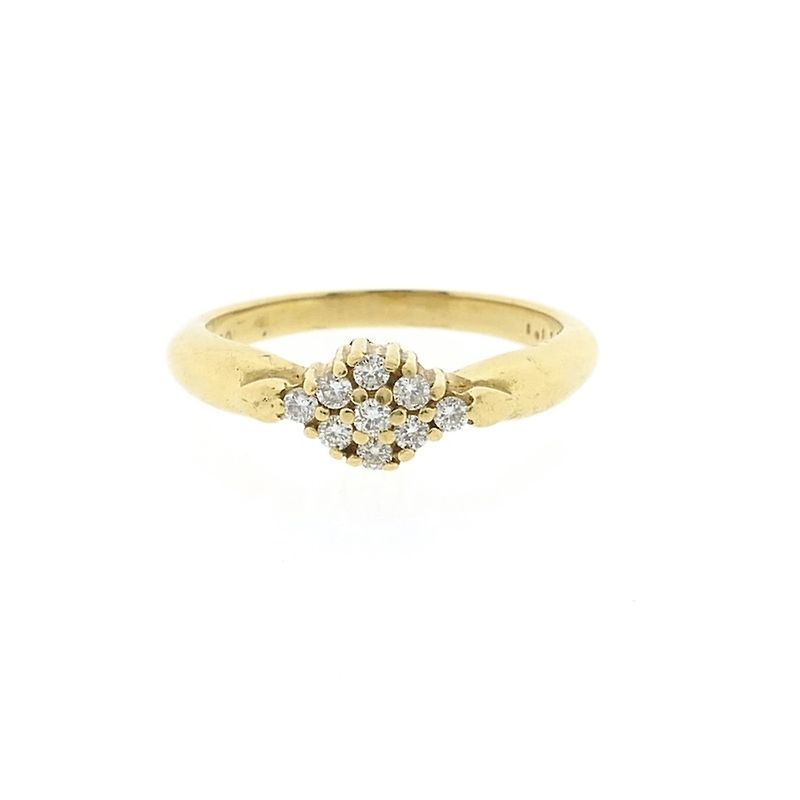 Image 2 of Gold entourage ring with diamonds; 0.18 ct.