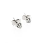 Image 5 of White gold solitaire stud earrings with diamond | 0.05 ct.