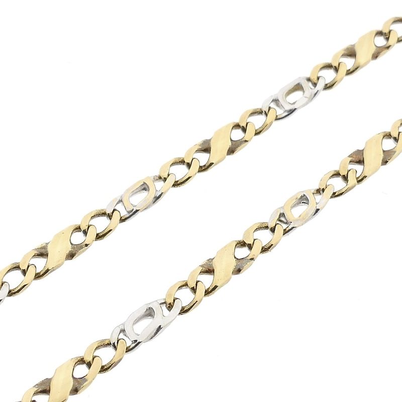 Image 6 of Two-tone gold Figaro link chain