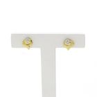 Image 1 of Golden flower stud earrings with diamond; 0.02 ct.