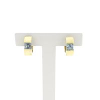 Gold hoop earrings with topaz | Ø 16.7 mm