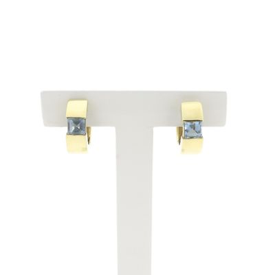 Image 1 of Gold hoop earrings with topaz | Ø 16.7 mm