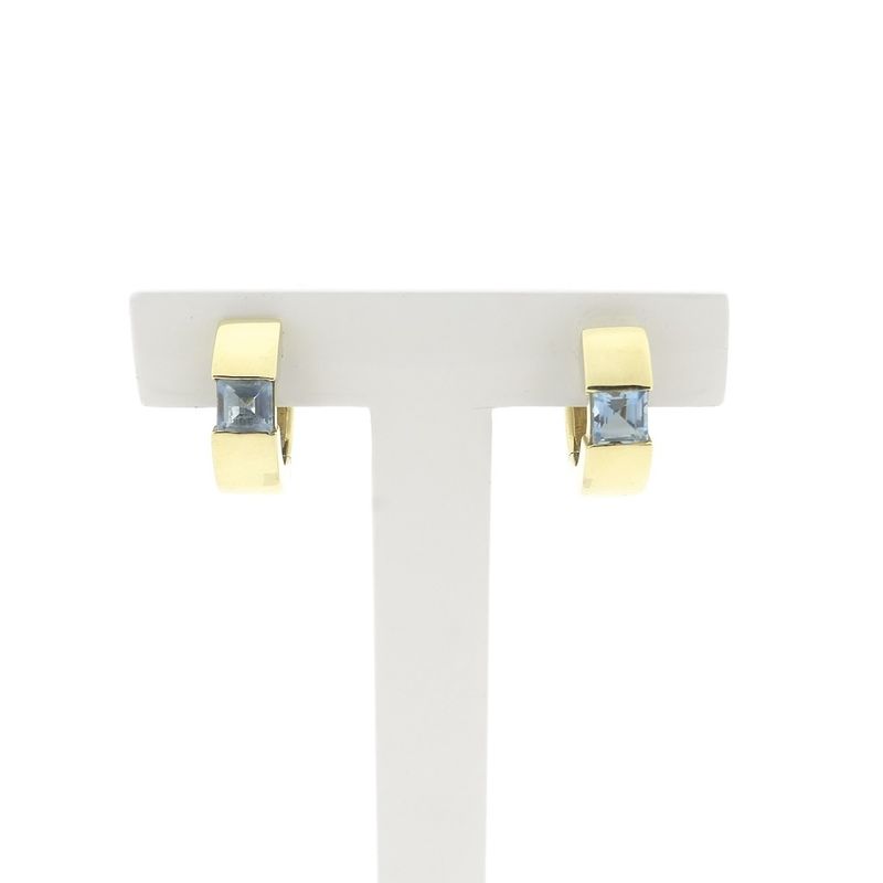 Image 1 of Gold hoop earrings with topaz | Ø 16.7 mm