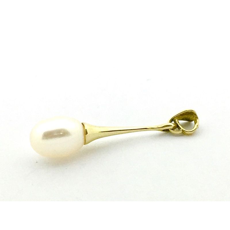 Image 5 of Gold solitaire pendant with a pearl