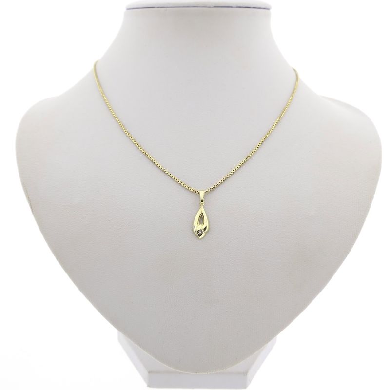Image 7 of Gold subtle pendant with diamond | 0.005 ct.