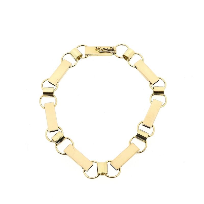 Afbeelding 3 van Gouden robuuste fantasie schakelarmband | 19 cm