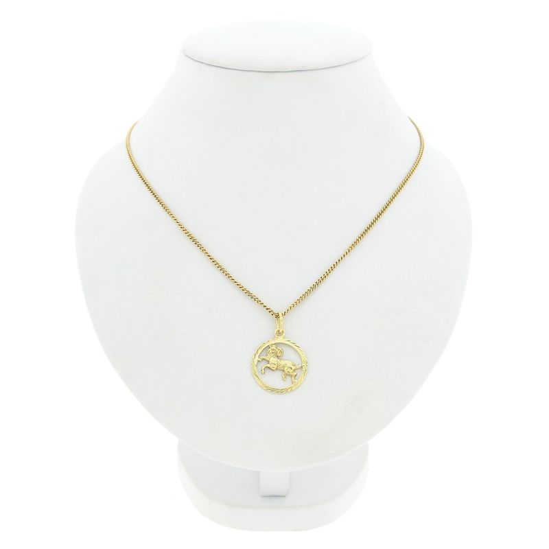 Image 3 of Gold zodiac sign pendant; Aries
