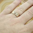 Image 6 of Tricolor gold ring with diamonds 0.05 ct.