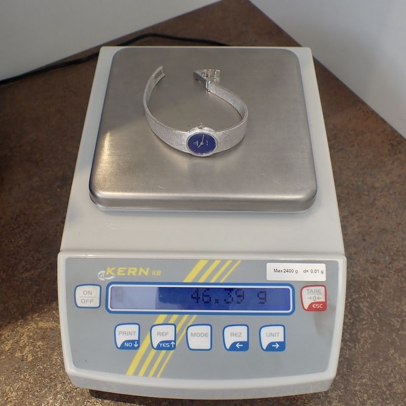 Image 16 of Omega Deville; 18k white gold women's watch with lapis lazuli dial