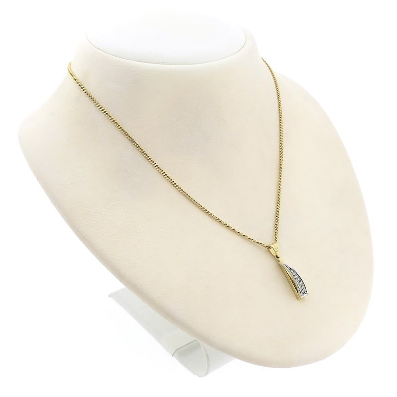 Image 11 of Two-tone gold pendant with zirconia; Assos