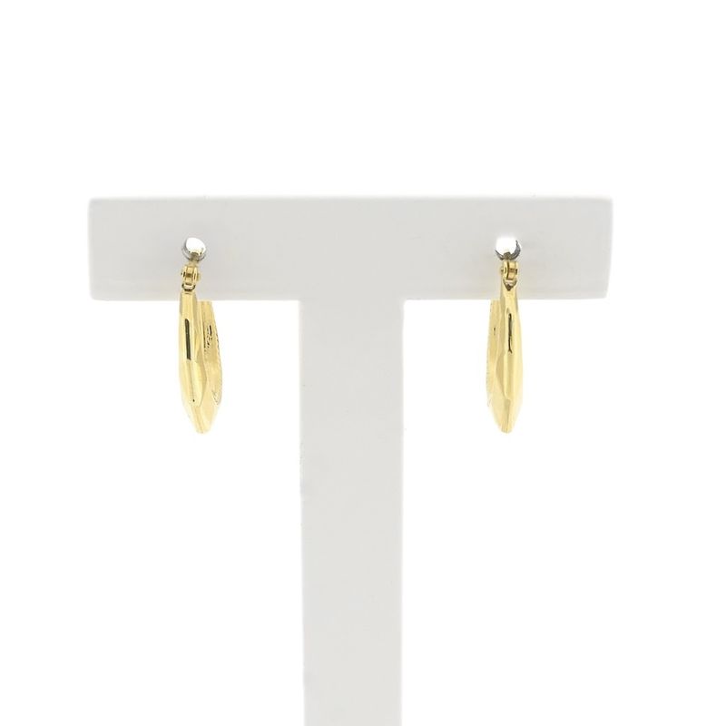 Image 1 of Gold faceted hoop earrings | Ø 17 mm