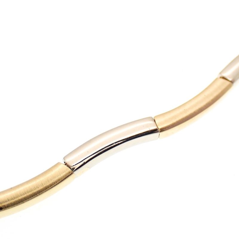 Image 6 of Two-tone gold bar necklace