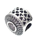 Image 1 of Pandora charm; Silver; Purple Zirconia with Hearts